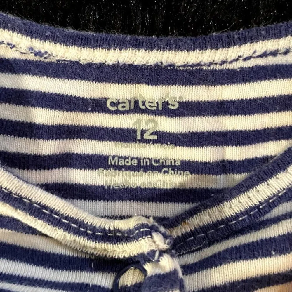 Carter's Girl Stripe Applique Floral Onesie